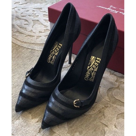 New Salvatore Ferragamo Black Heels Size 9
